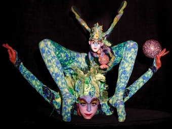 Contortionist with puppet